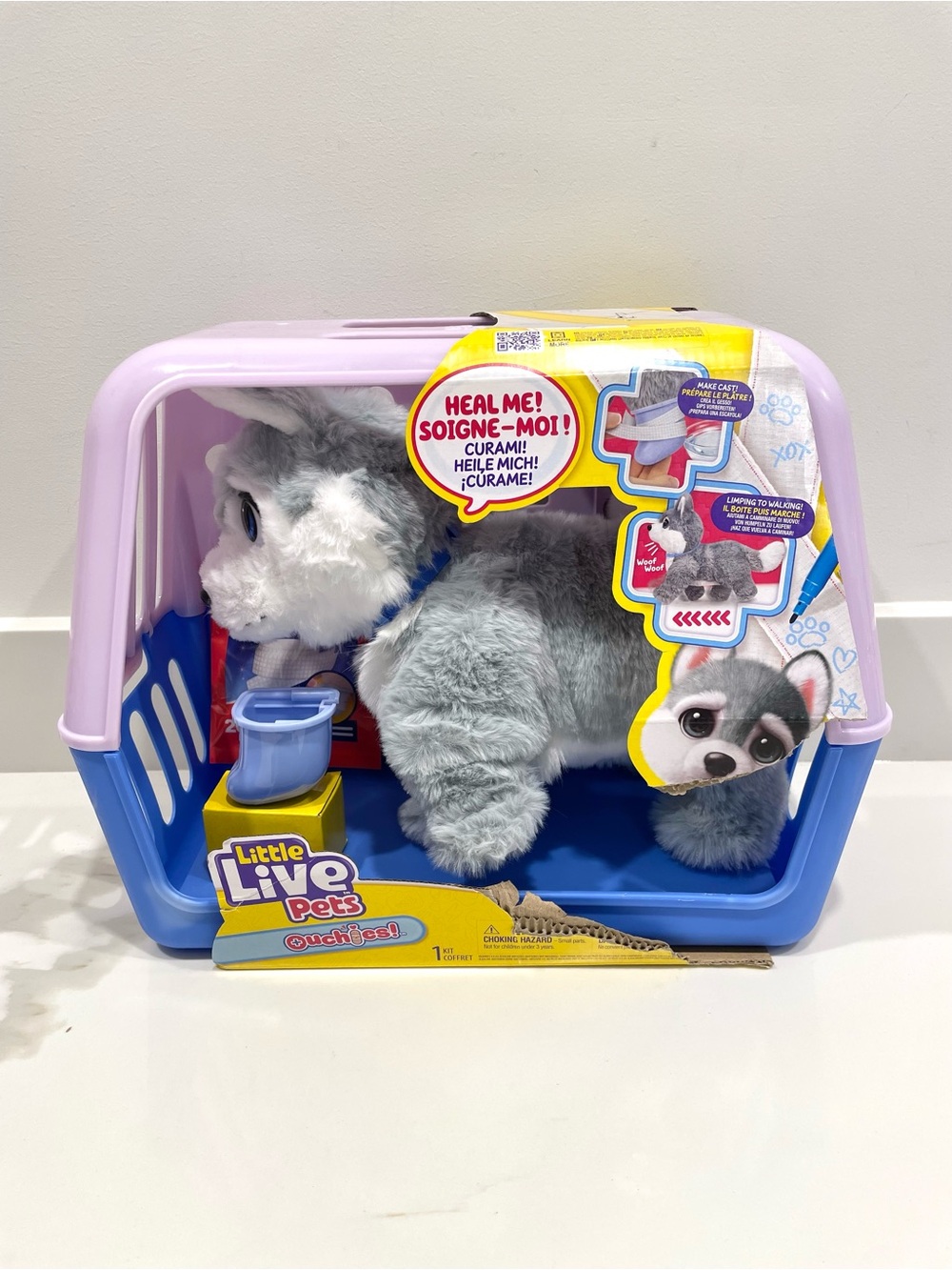 NEW Little Live Pets Ouchies Aspen Husky Interactive Pet Toy